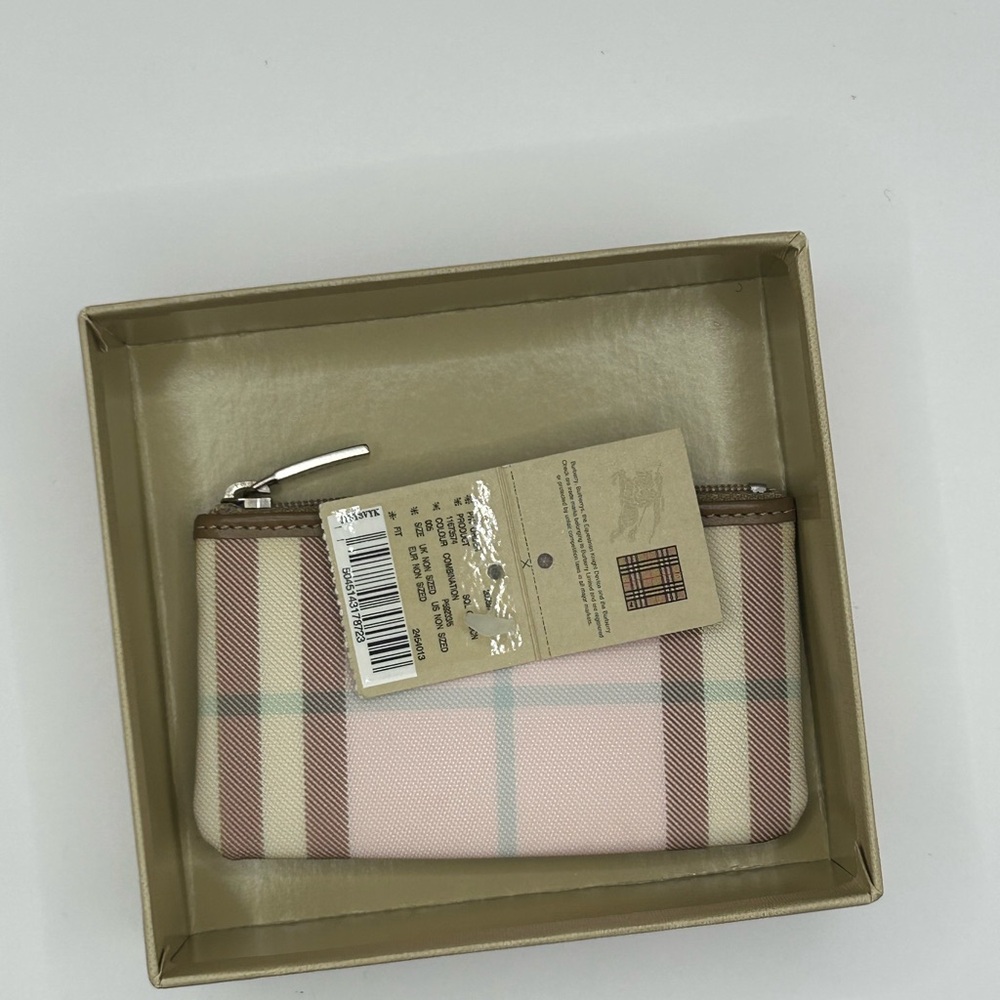Burberry Check Coin Keychain Pink and Brown - Picture 7 of 8